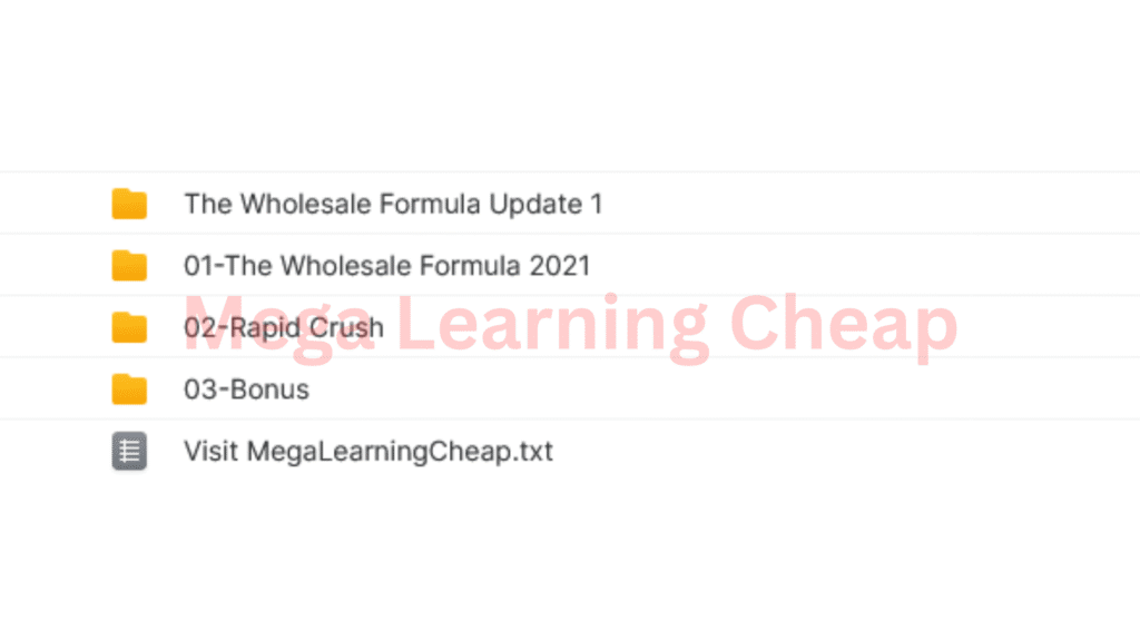 The Wholesale Formula
