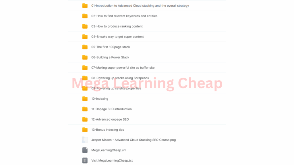 Advanced Cloud Stacking SEO Course
